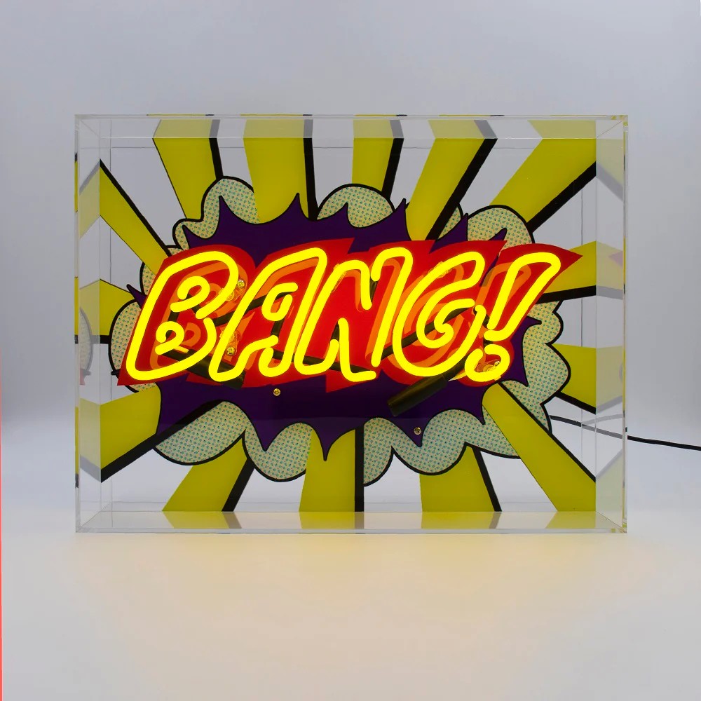 Lightbox Neon Large Yellow "Bang!"