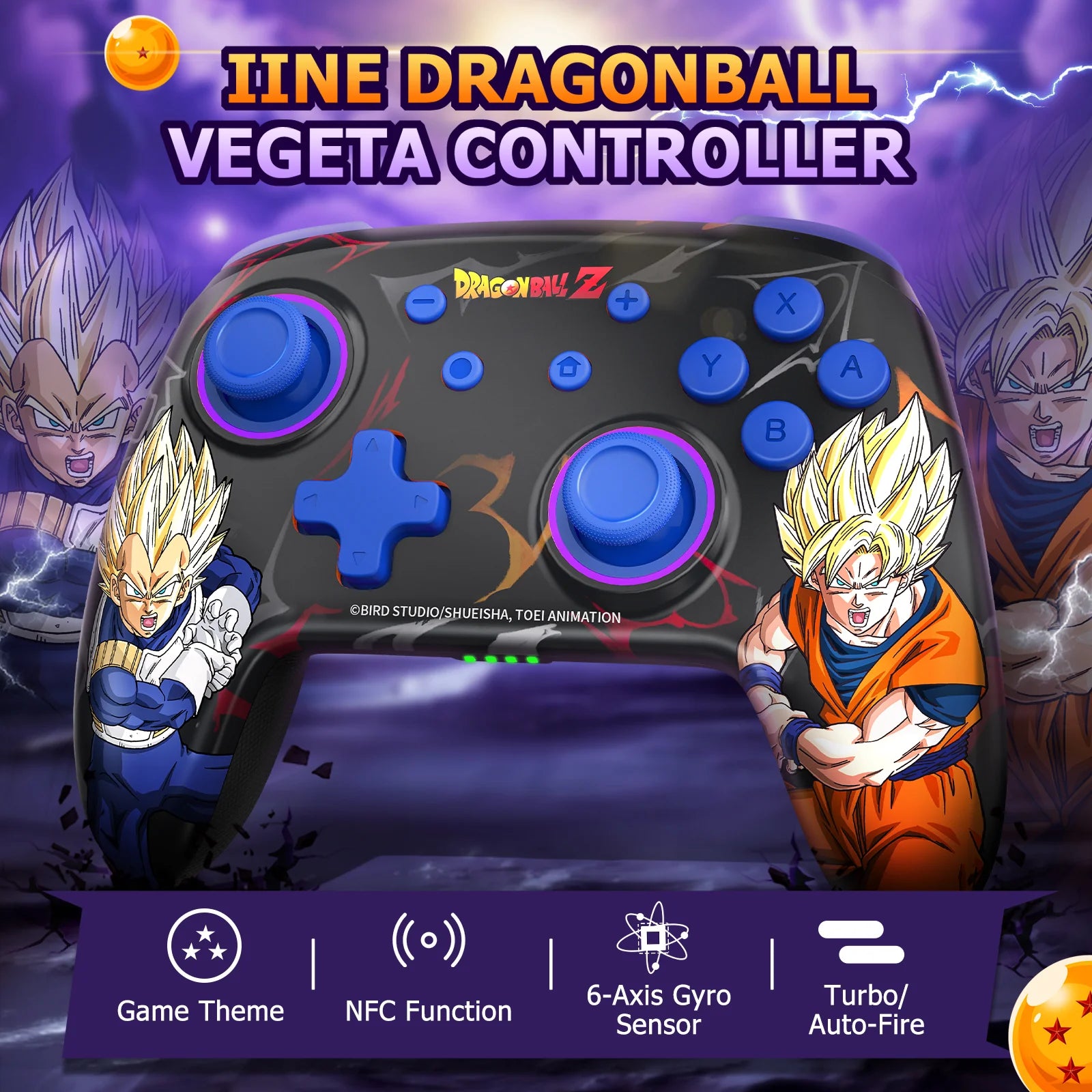 IINE DragonBall Z Vegeta Wireless Nintendo Controller