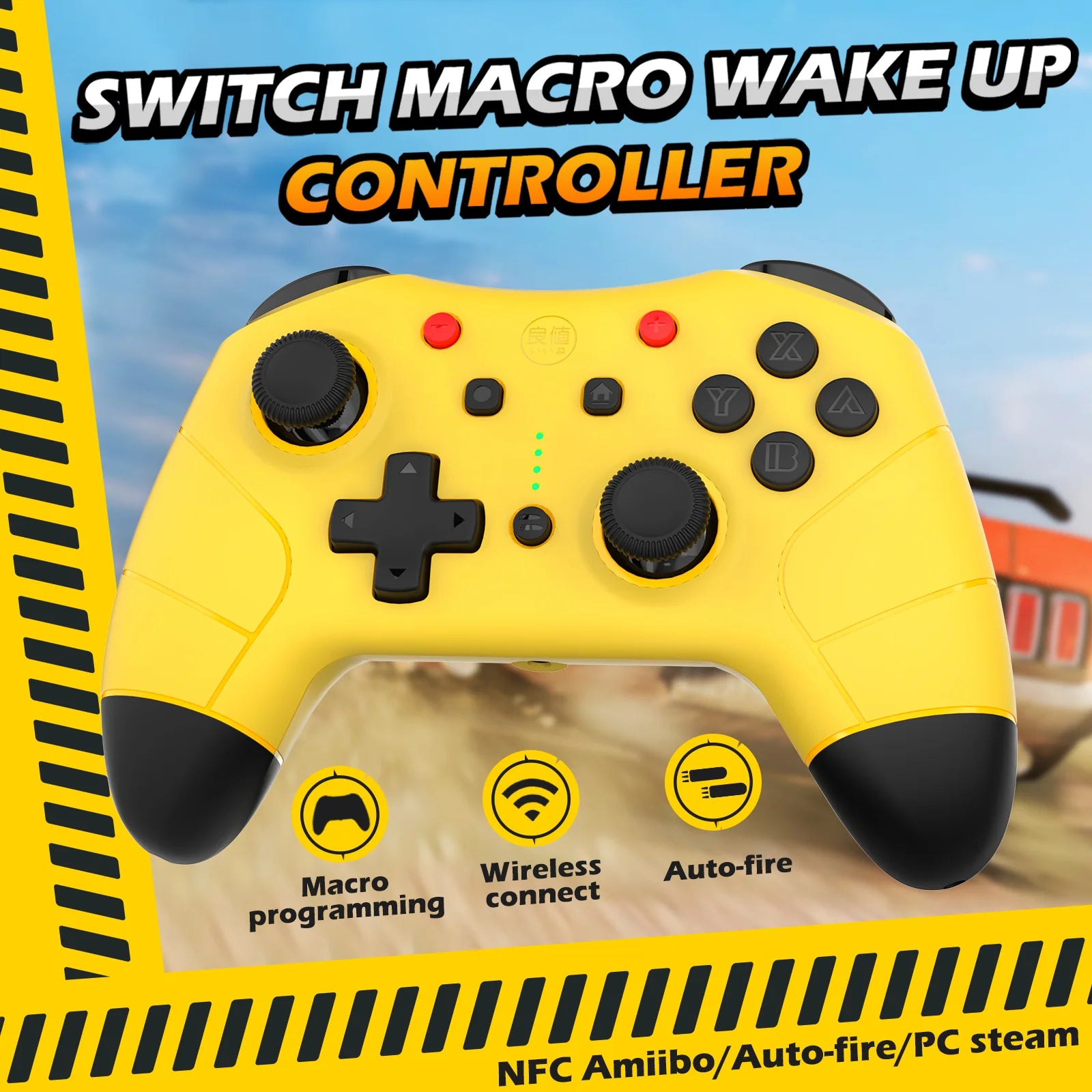 IINE Wireless Controller for Nintendo Switch (Yellow)