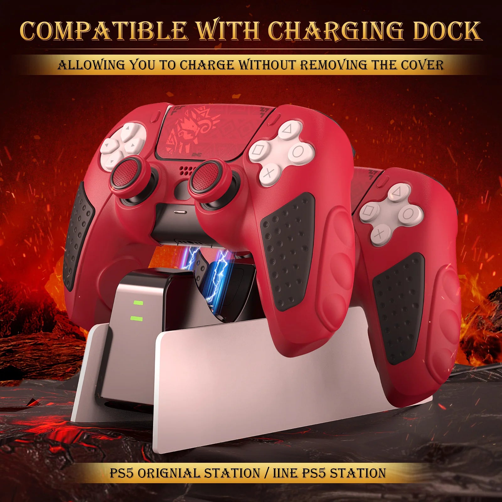 IINE "Red Dragon" PS5 Controller Skin