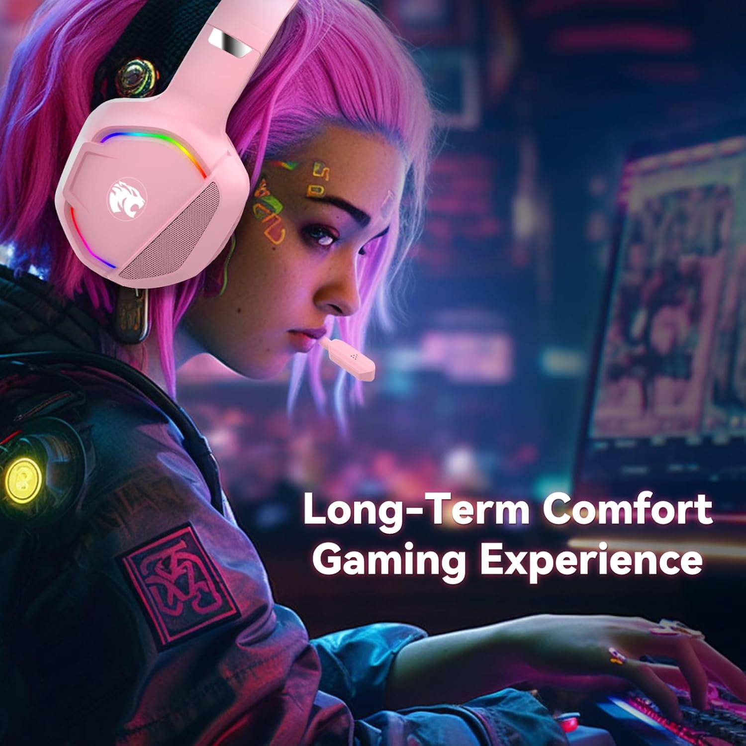 IMYB A36 Pink RGB Gaming Headset