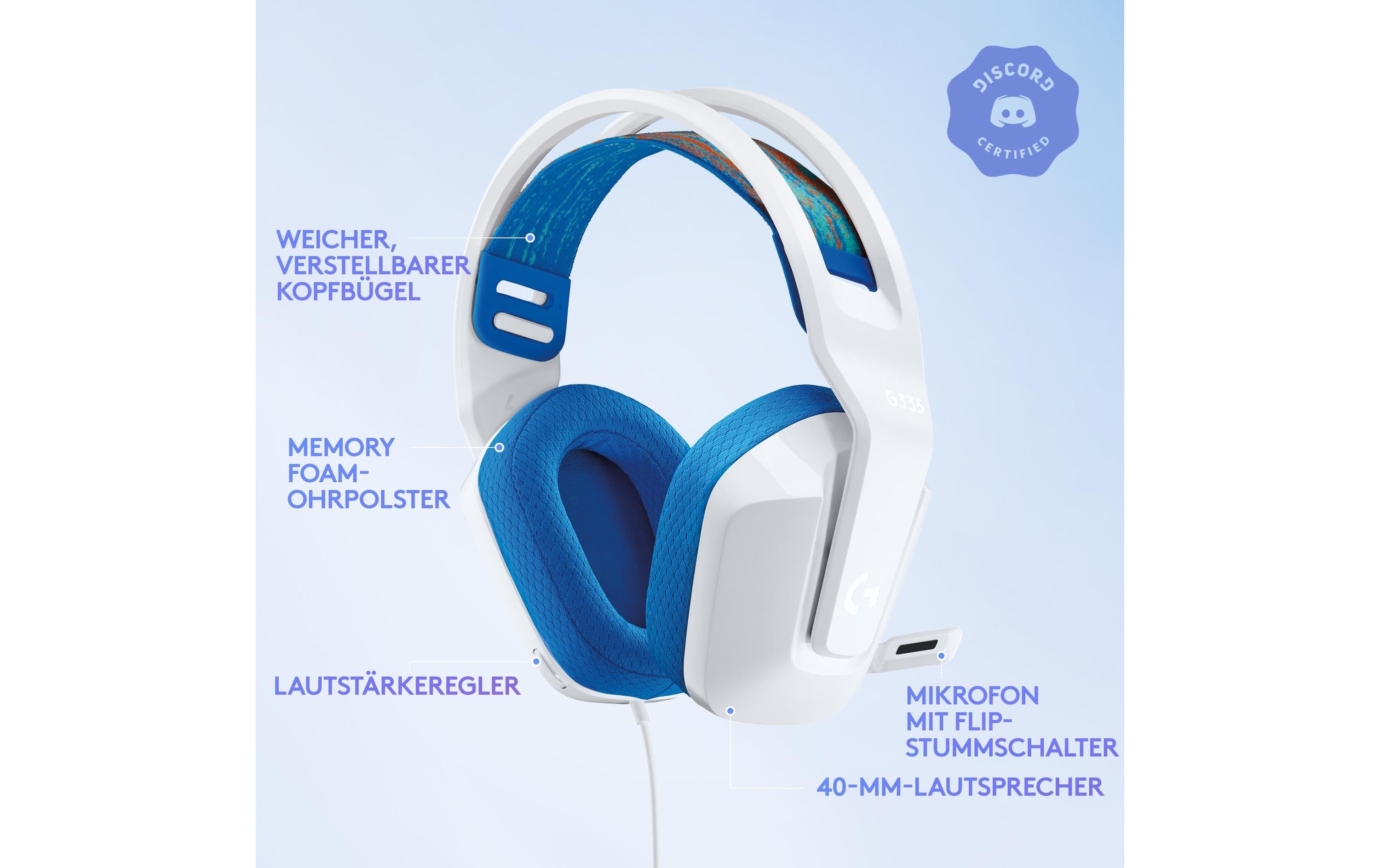 Logitech gaming headset G335 white