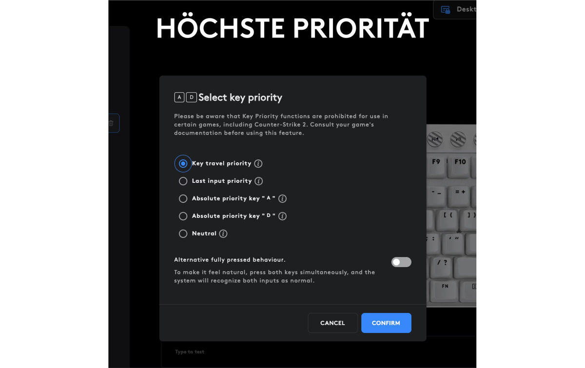 Logitech Gaming-Tastatur PRO X TKL RAPID (CH) Weiss