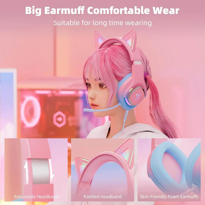 Mytrix Cat Ear Pink Gaming Headset