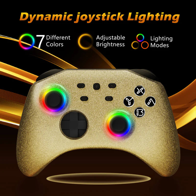Mytrix Gold Glitter Pro Wireless RGB Nintendo/PC Controller