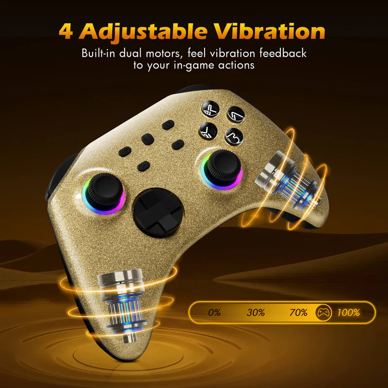 Mytrix Gold Glitter Pro Wireless RGB Nintendo/PC Controller