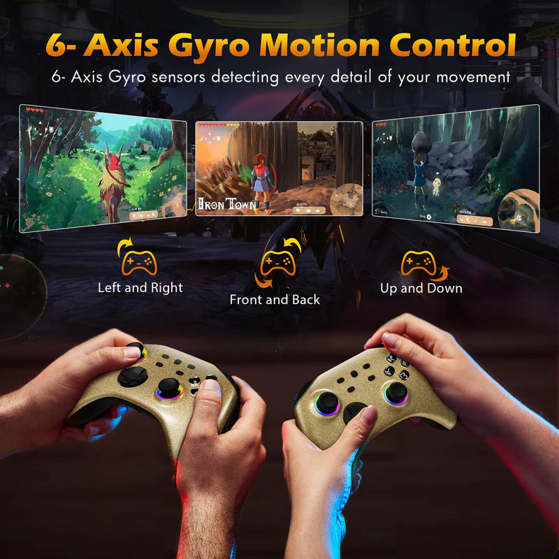 Mytrix Gold Glitter Pro Wireless RGB Nintendo/PC Controller