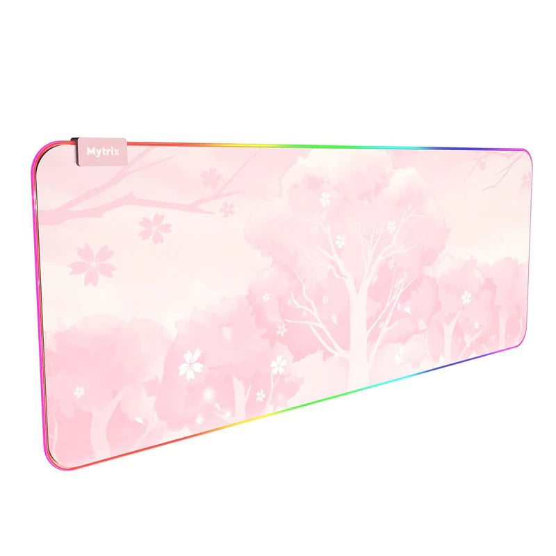 Mytrix Sakura Cherry Blossoms Pink RGB Gaming Mouse Pad