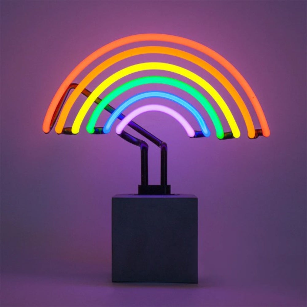 Neon light decoration on concrete base "Rainbow"