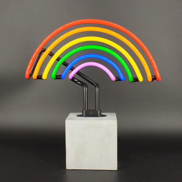 Neon light decoration on concrete base "Rainbow"