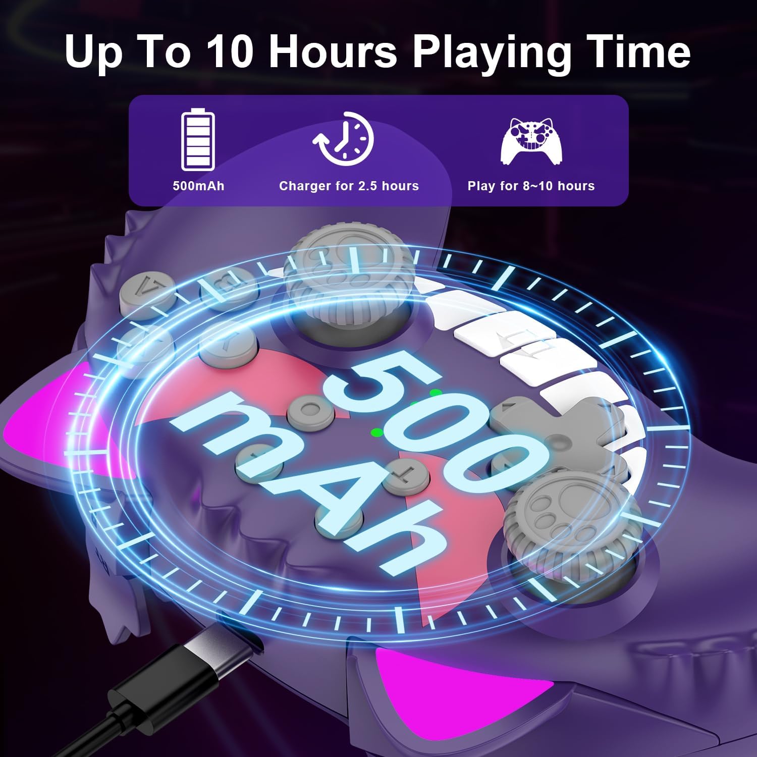 PowerLead "Purple Devil" Wireless Nintendo Switch Pro Controller