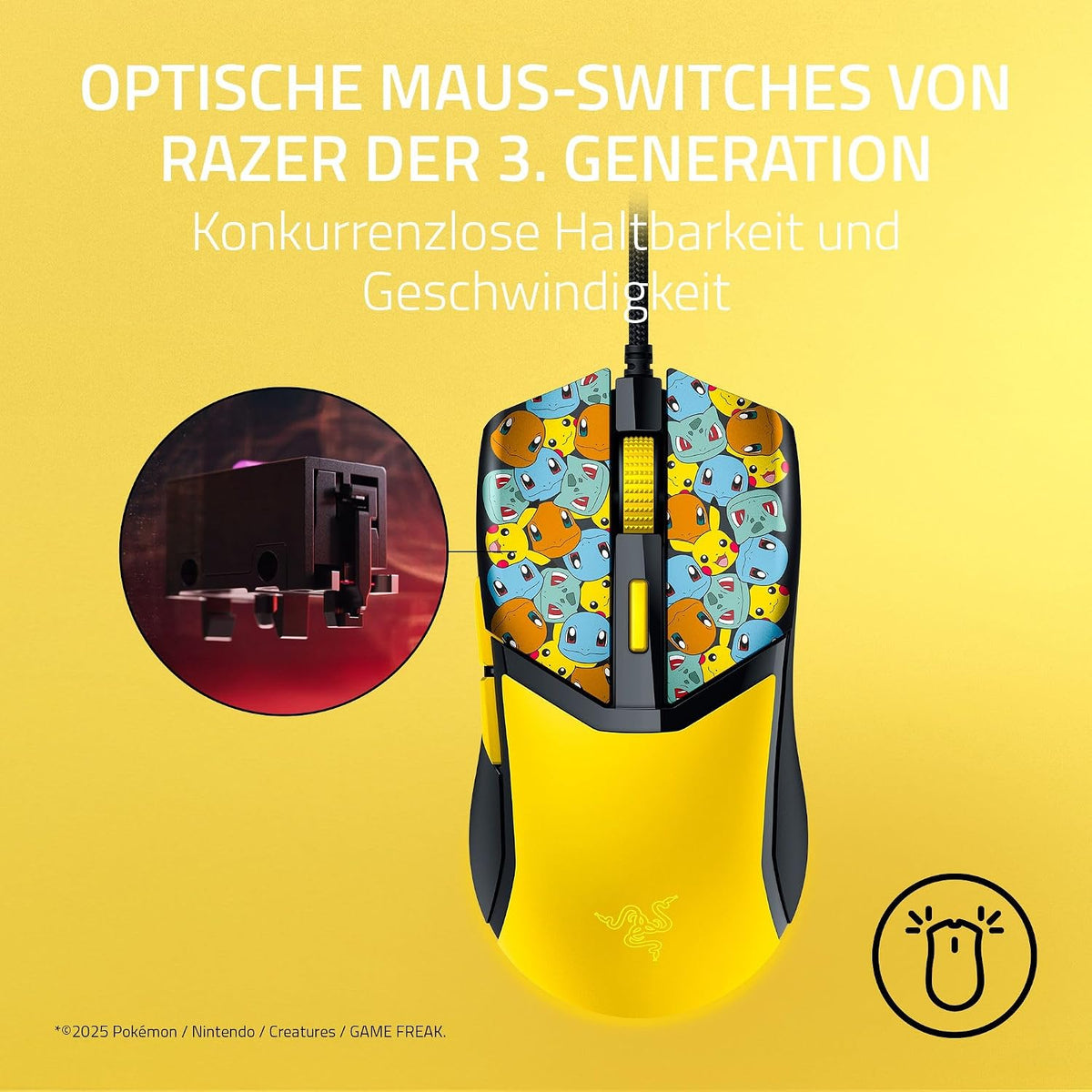 Razer Cobra Gaming-Maus Pokémon Edition Gelb