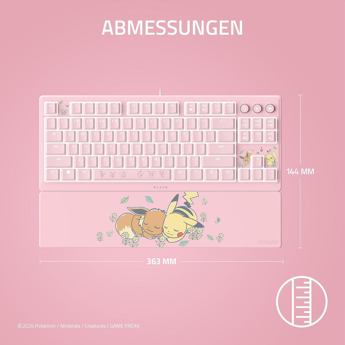 Razer Ornata V3 Tenkeyless Gaming Tastatur Pokémon Edition - Pink
