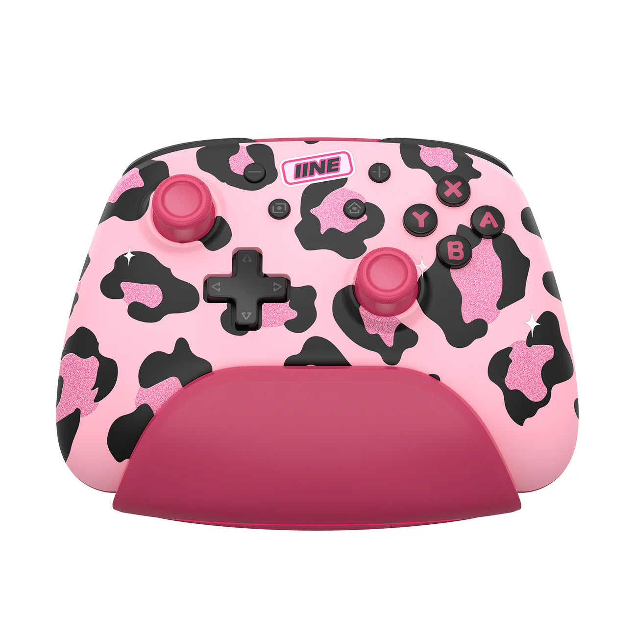 IINE Artemis Leopard Sparkle Wireless Nintendo Controller with Charging Dock
