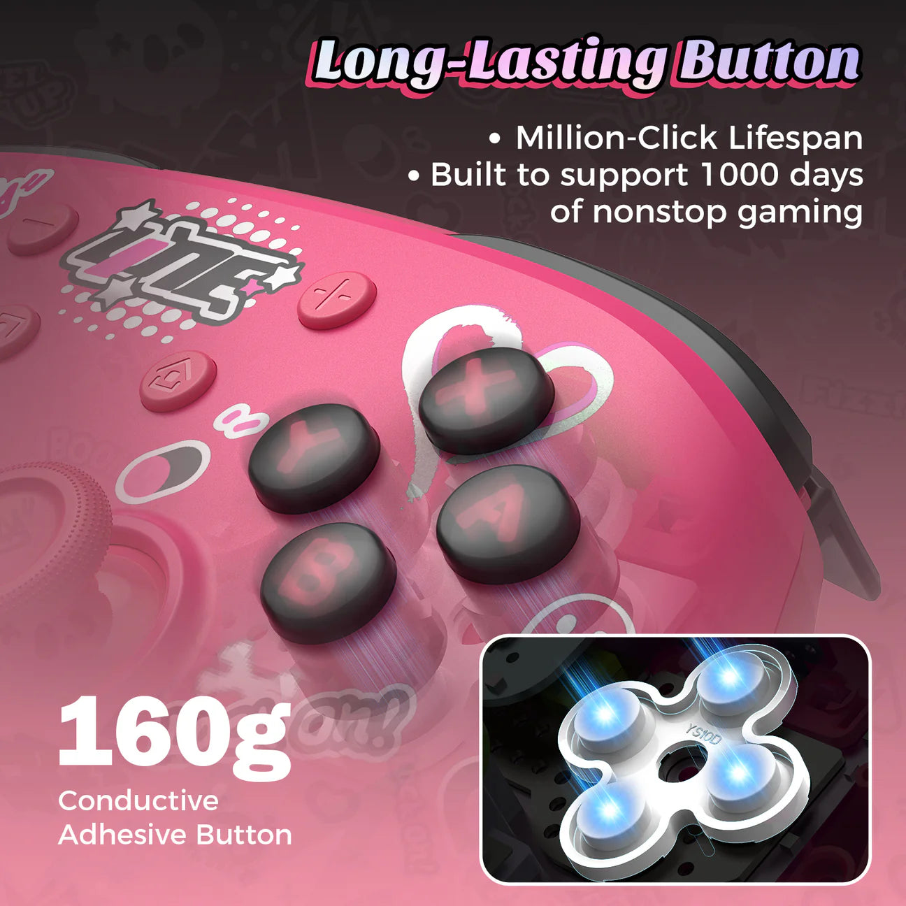 IINE Artemis Leopard Sparkle Wireless Nintendo Controller with Charging Dock