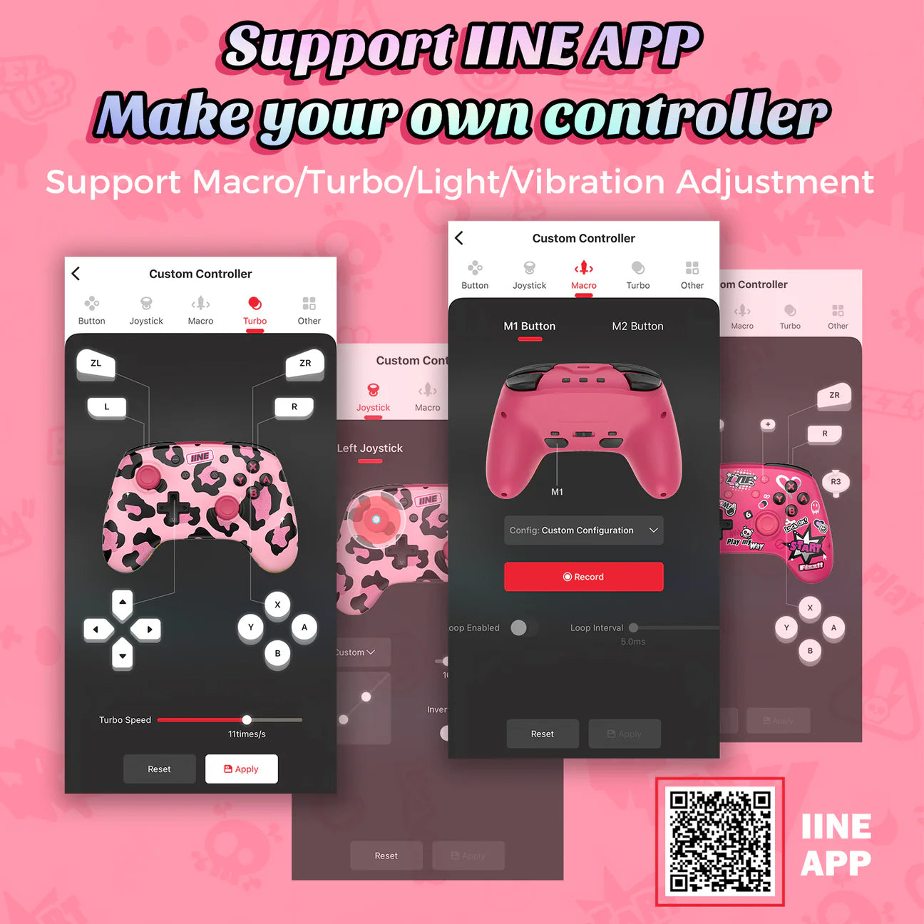 IINE Artemis Leopard Sparkle Wireless Nintendo Controller with Charging Dock
