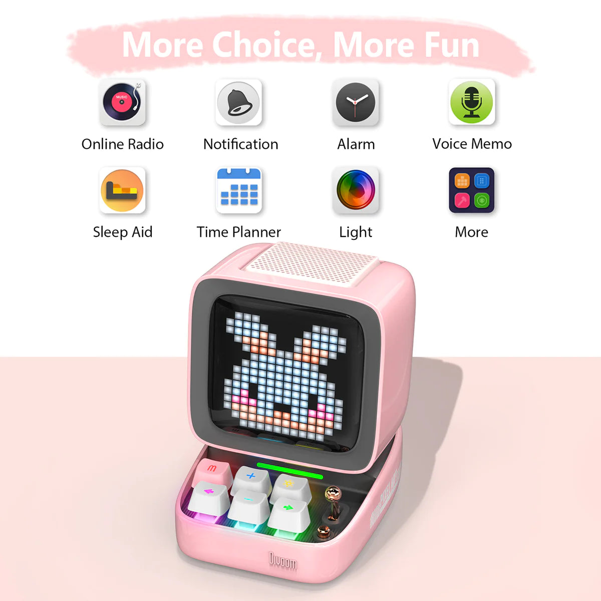 Divoom DitooPro Retro Pixel Art Speaker Pink