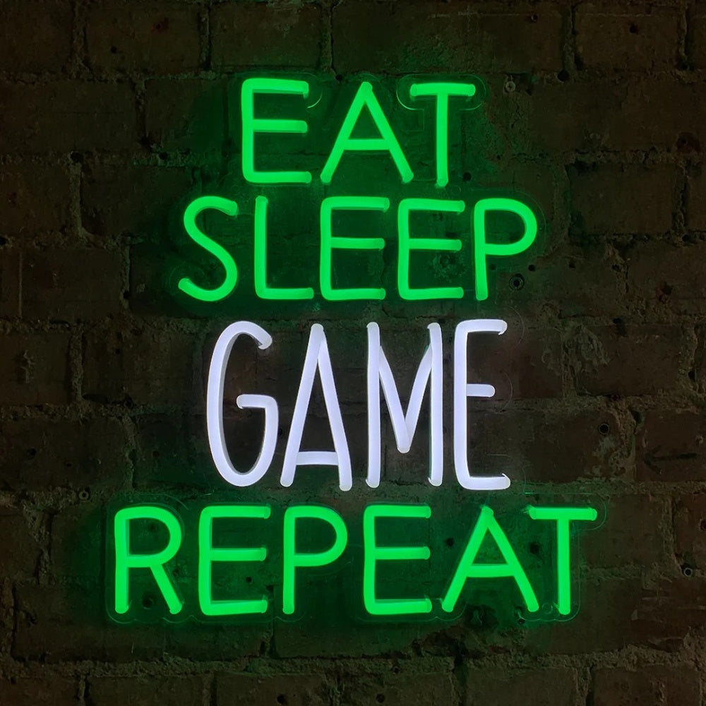 Wall decoration LED "Eat Sleep Game Repeat"