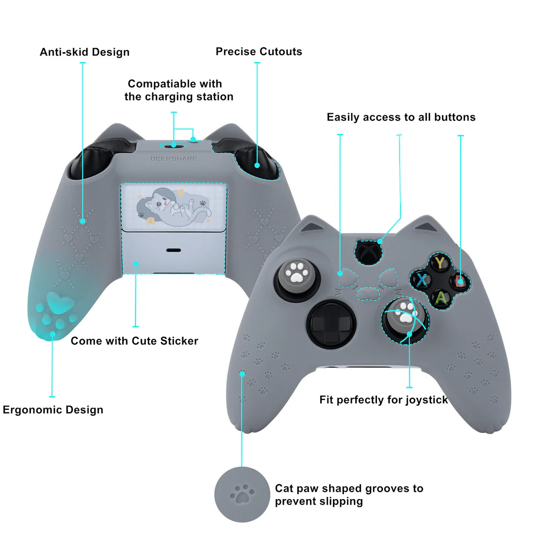 GeekShare "Catroller" Xbox Controller Skin (Green)