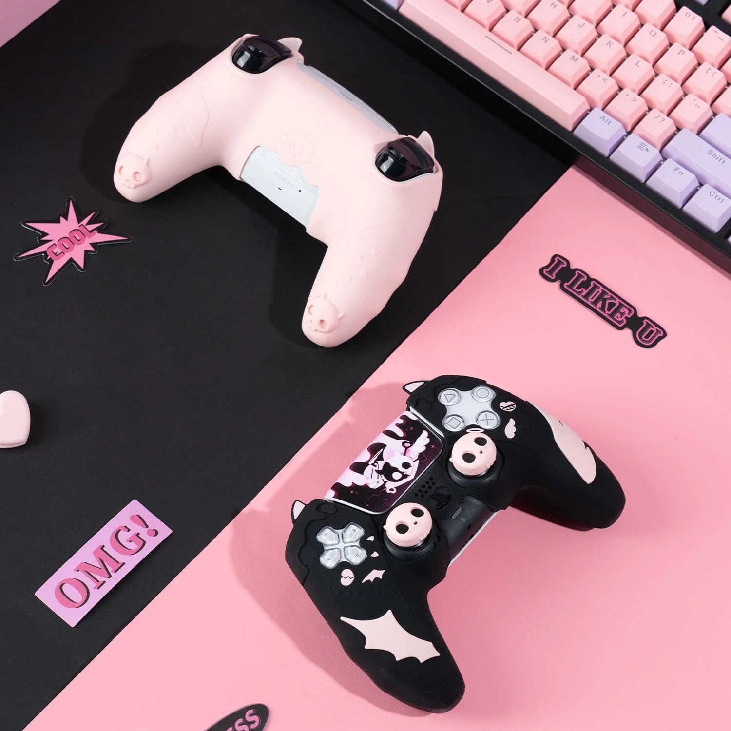 GeekShare "Pink Skull" PS5 Controller Skin