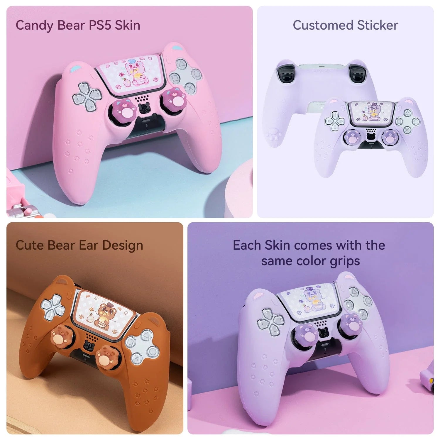 GeekShare "Sugar Bear" PS5 Controller Skin (Pink)