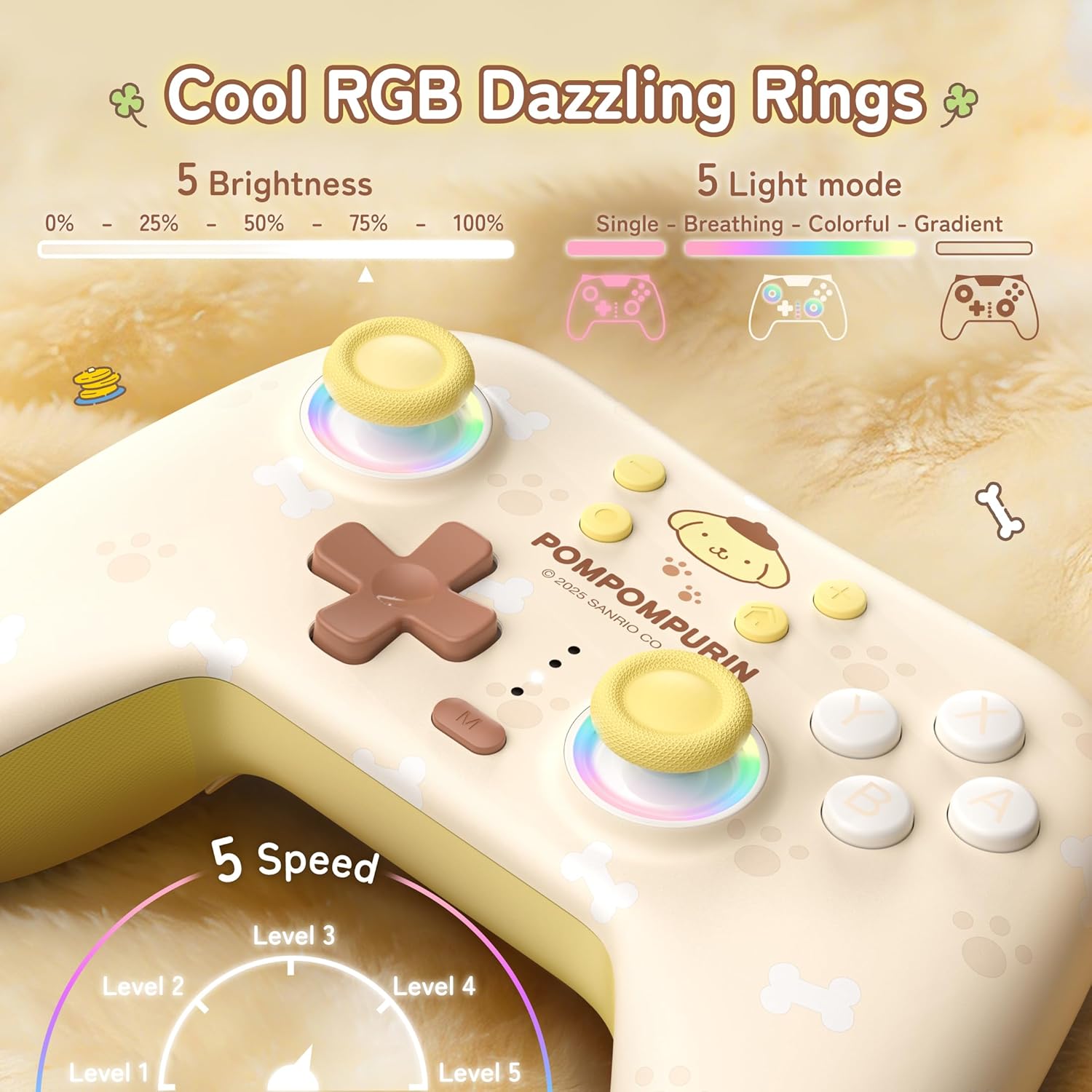 Geekshare Pompompurin Wireless Nintendo Controller