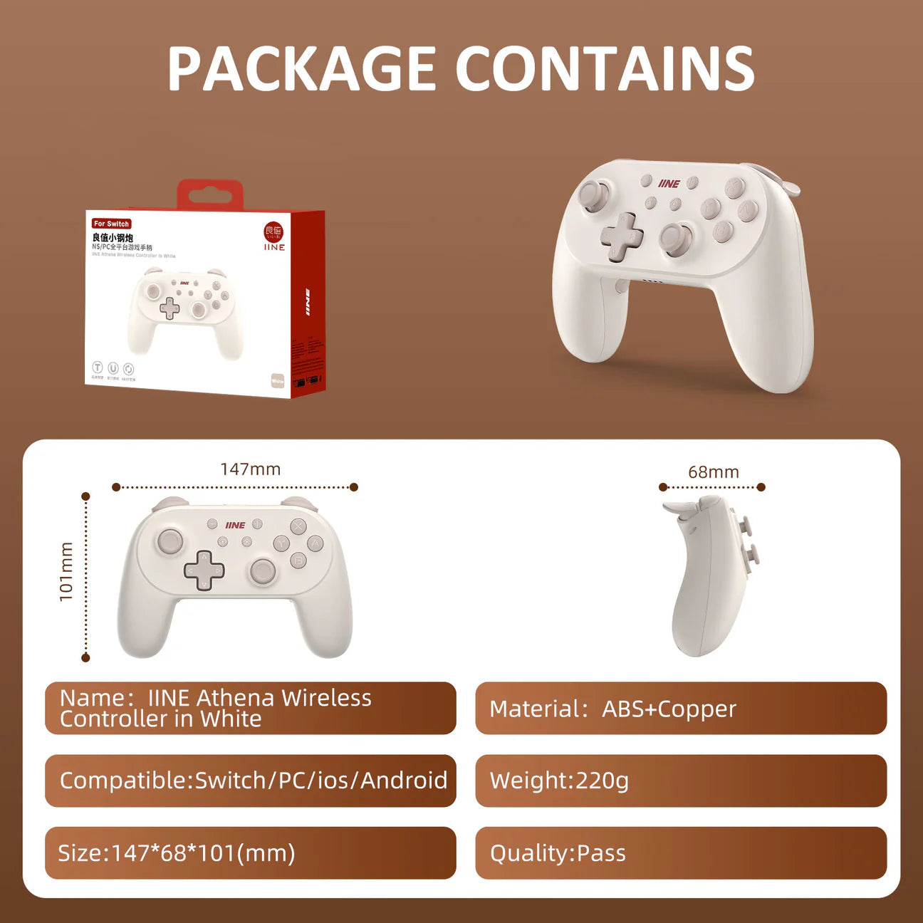 IINE Athena Wireless Nintendo Switch/PC Controller