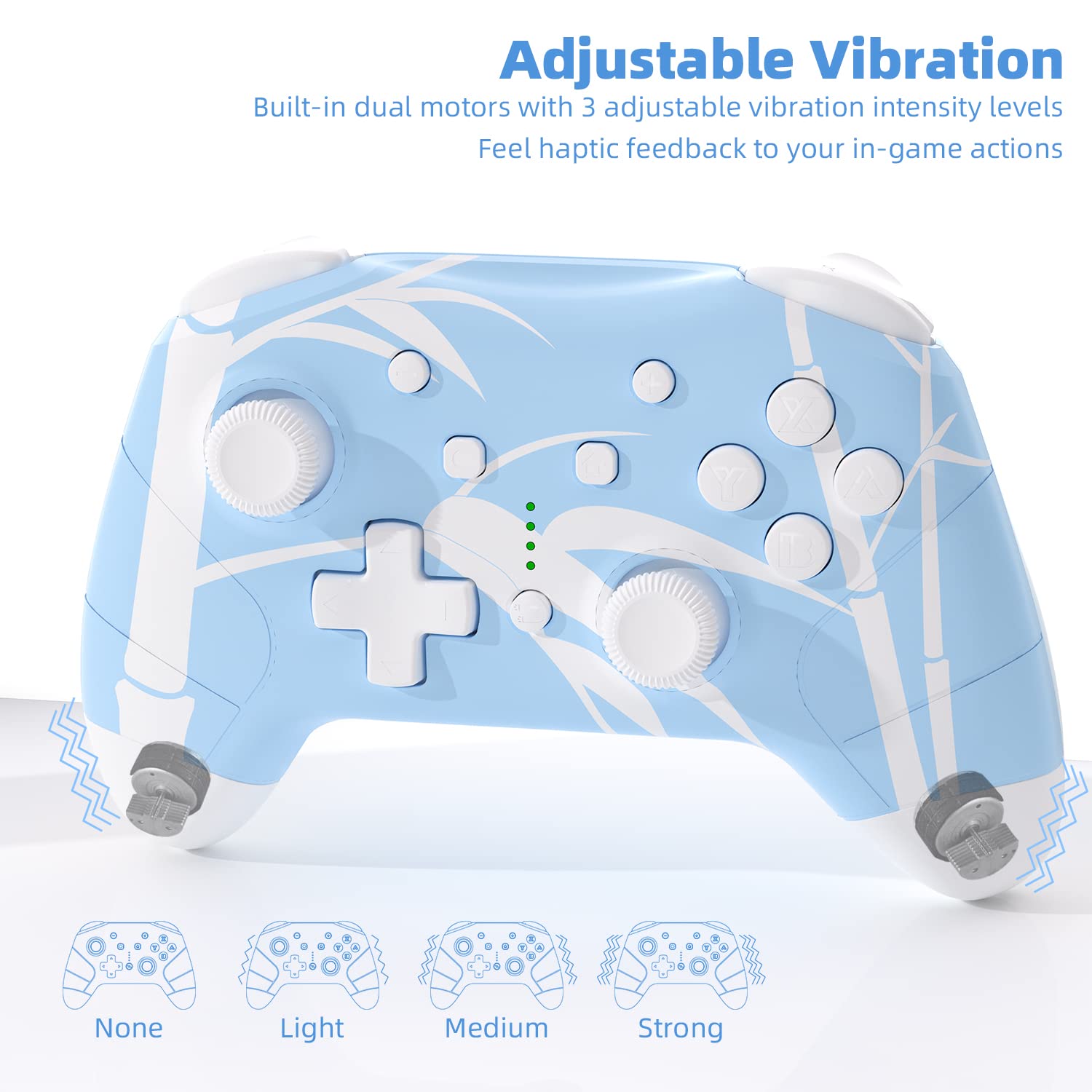 Mytrix Blue Bamboo Wireless Nintendo Switch Pro Controller