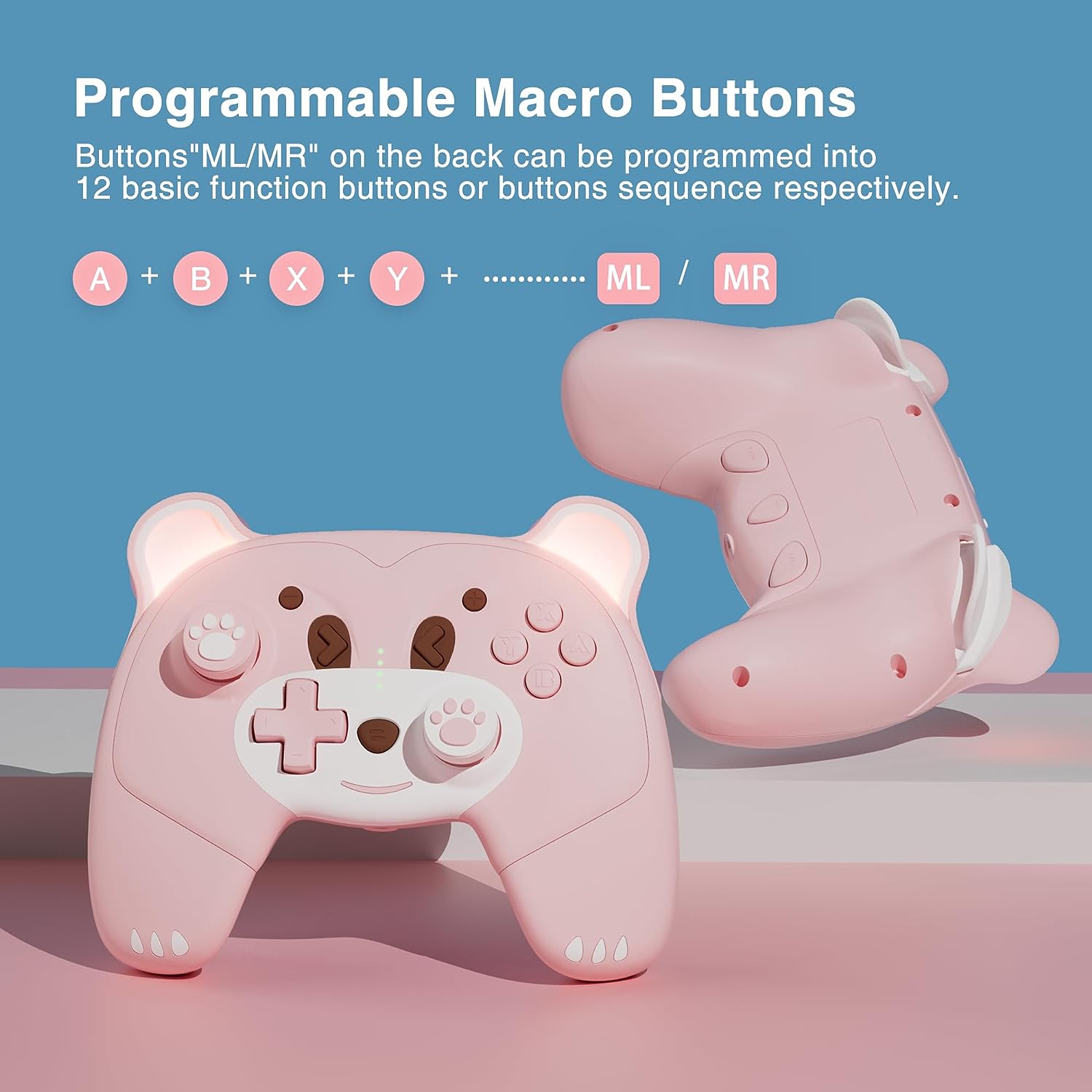 Mytrix Berry the Pink Bear Wireless Nintendo Switch Pro Controller