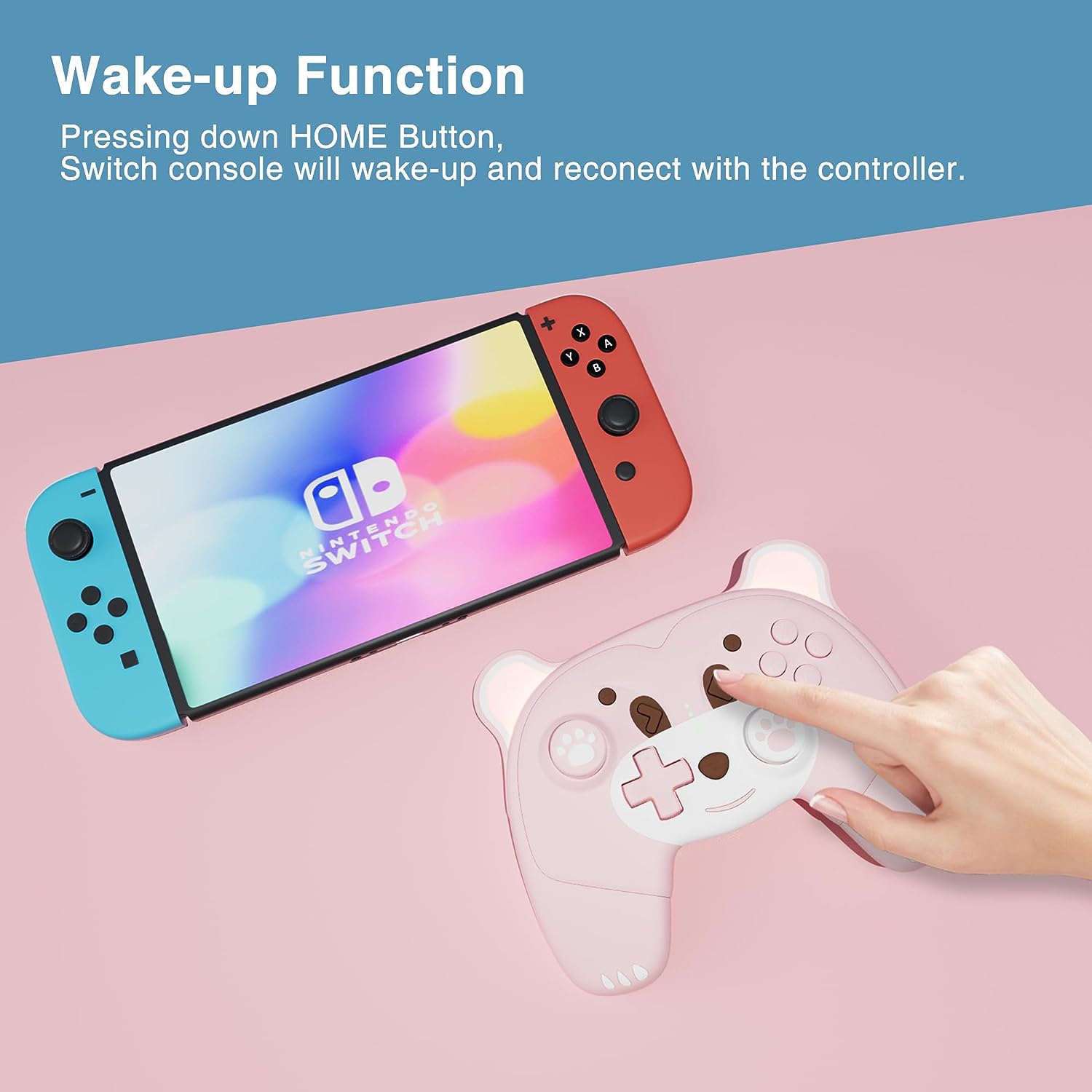 Mytrix Berry the Pink Bear Wireless Nintendo Switch Pro Controller
