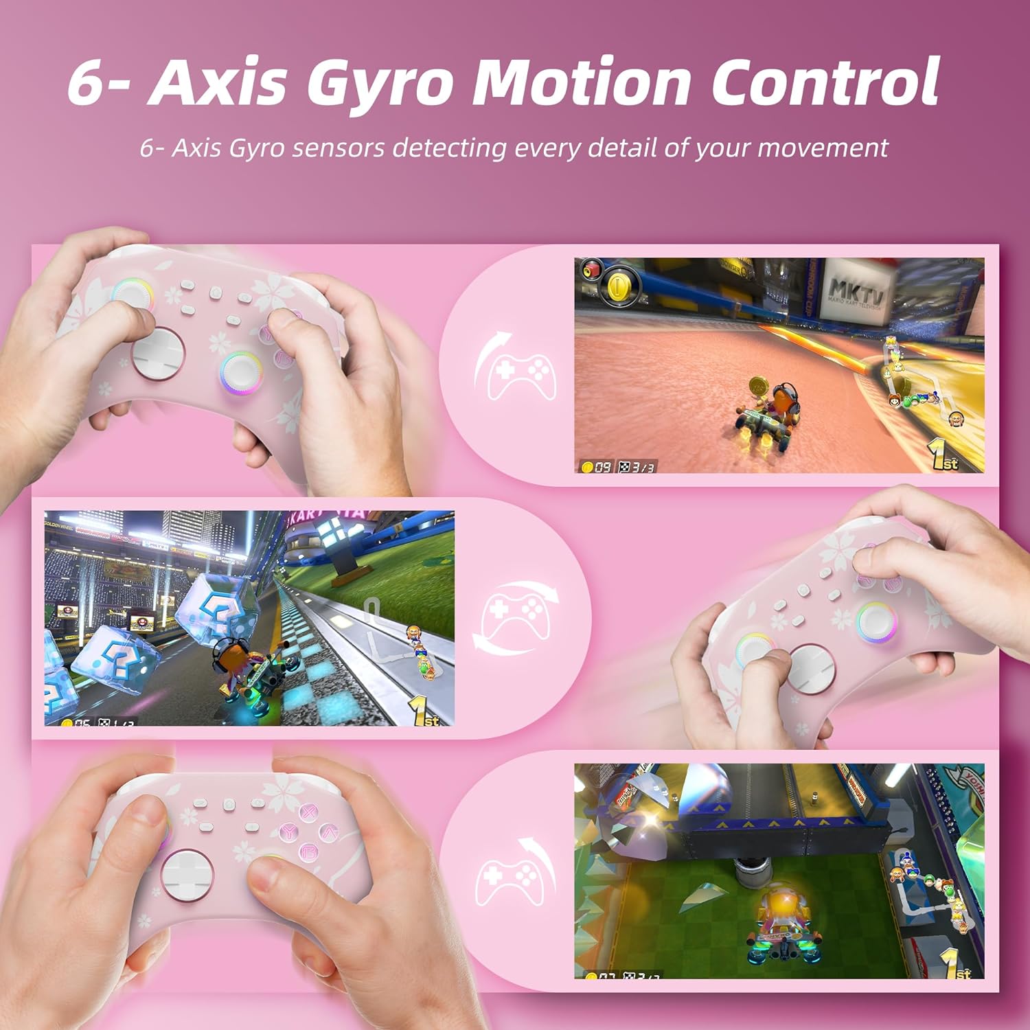 Mytrix Sakura Rosa Wireless Nintendo Switch Hall-Effect Controller