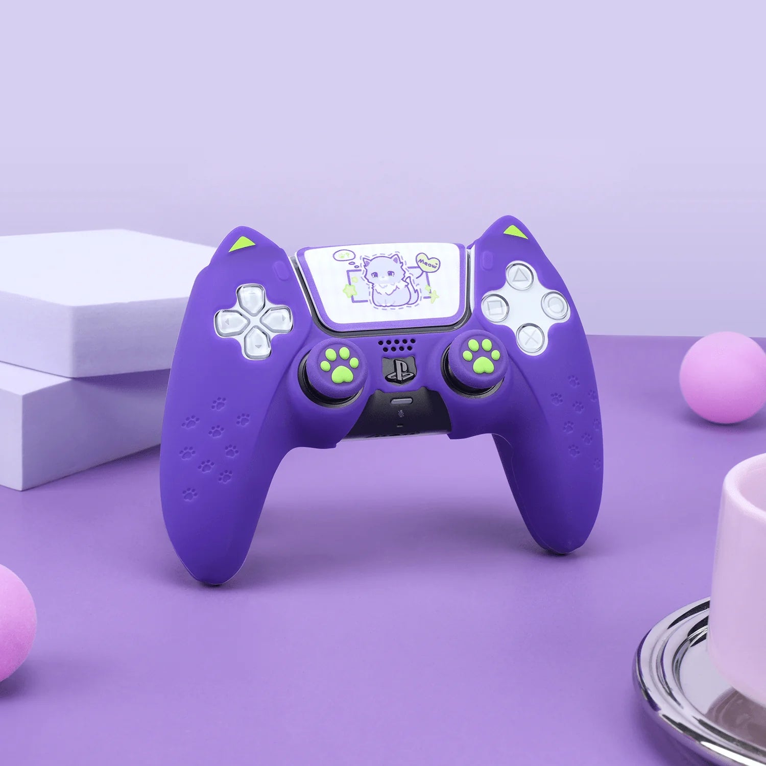 GeekShare "Catroller" PS5 Controller Skin (Purple)