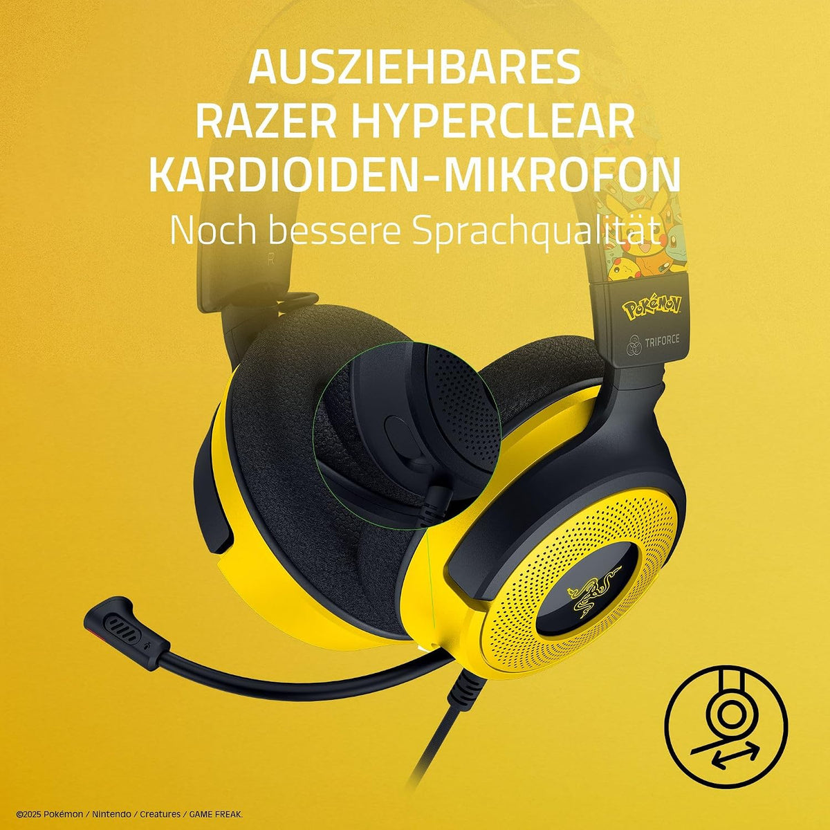 Razer Kraken V4 X Gaming Headset - Pokémon Edition Gelb