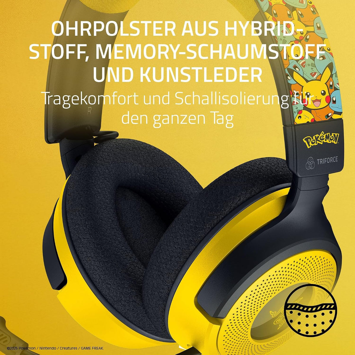 Razer Kraken V4 X Gaming Headset - Pokémon Edition Gelb