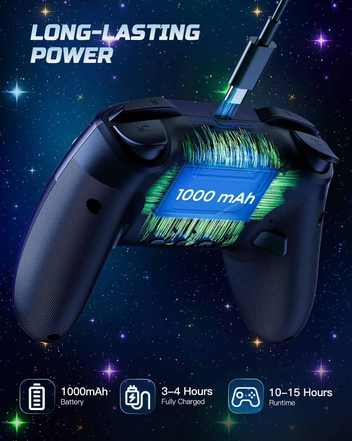 Voyee S08 Blue Star Sky Nintendo Switch Pro Wireless Controller