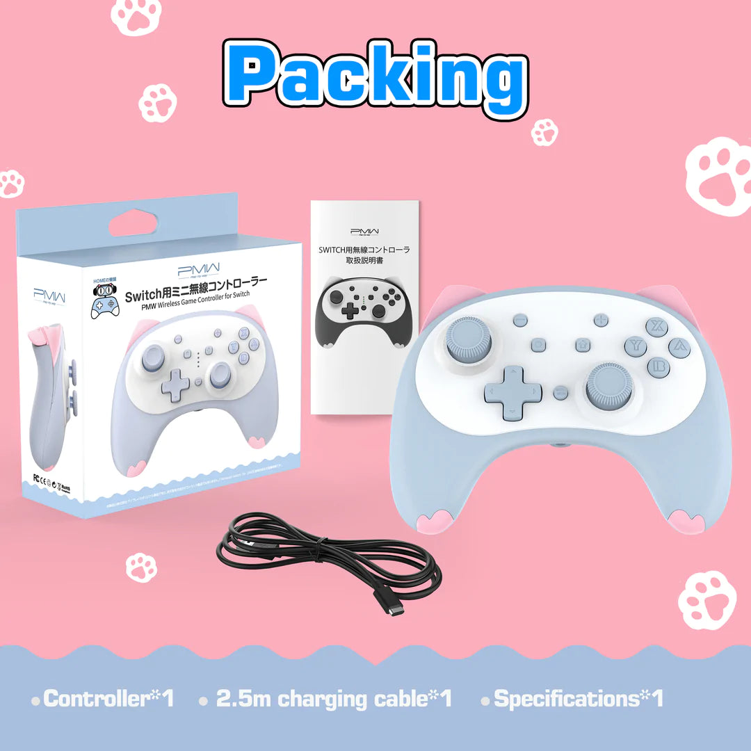 IINE Nintendo Switch Cartoon Kitten Controller Wireless (Blue)