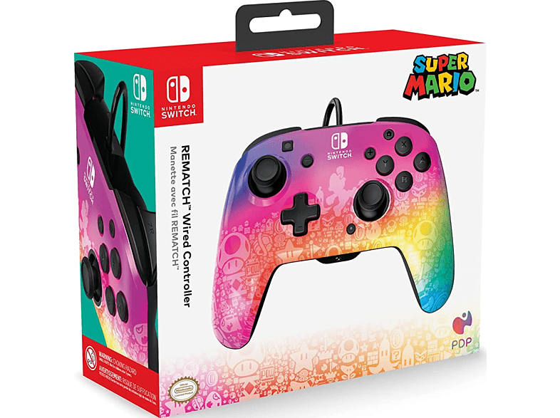 PDP Nintendo Switch Controller Rematch Super Mario: Star Spectrum Pink