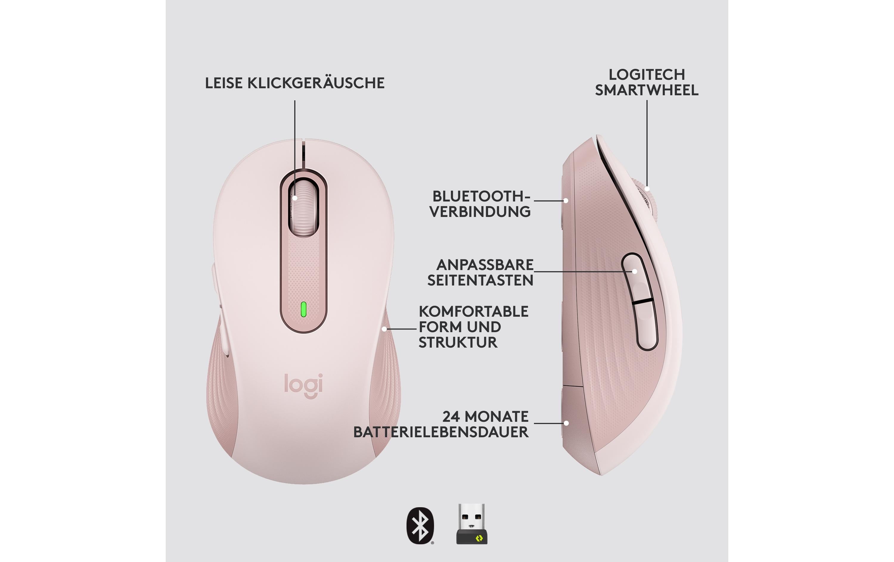 Logitech Mouse Signature M650 L Pink