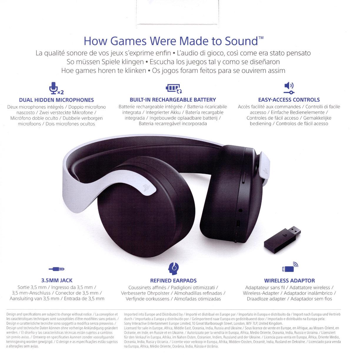 SONY PlayStation 5 PULSE 3D Wireless Headset (White)