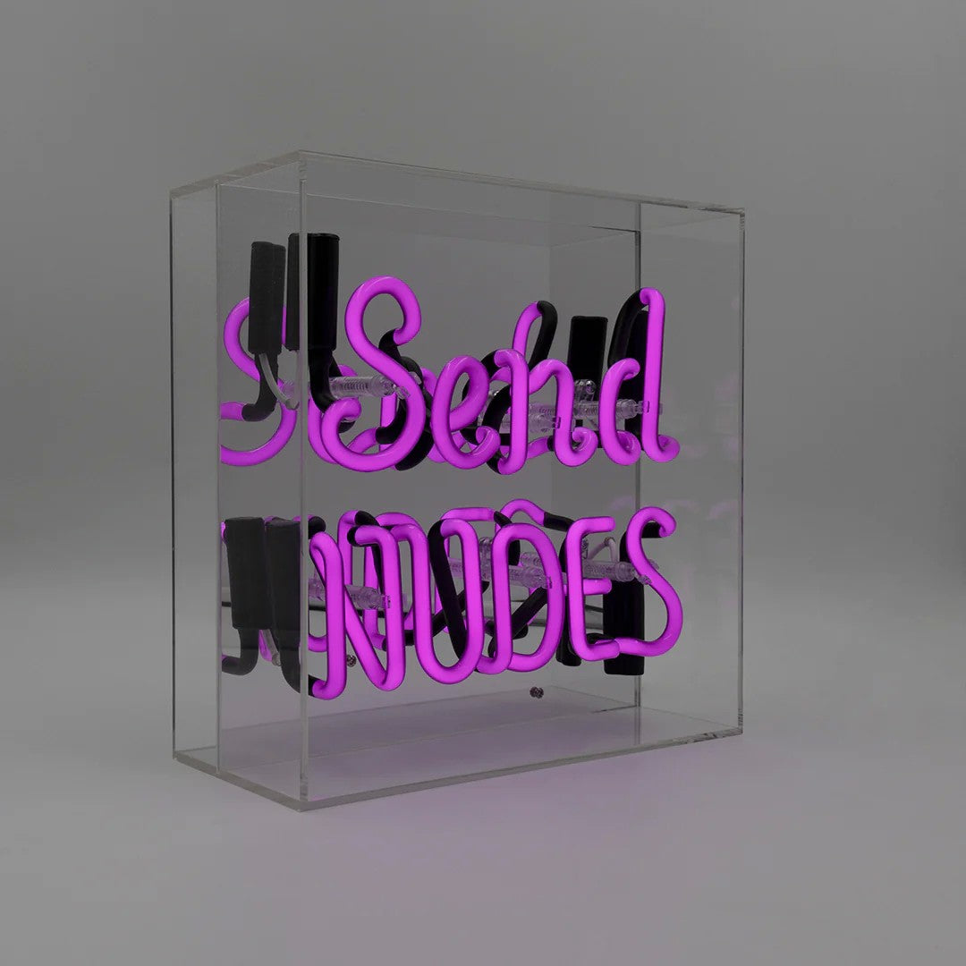 Lightbox Neon Schwarz-Pink "Send Nudes"