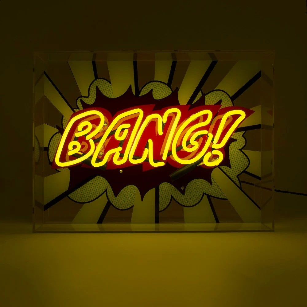 Lightbox Neon Large Gelb "Bang!"
