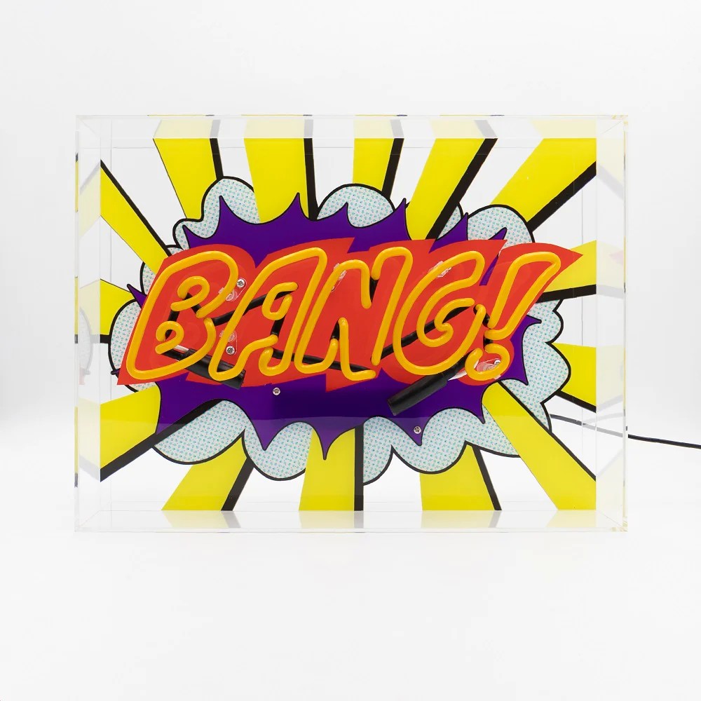 Lightbox Neon Large Gelb "Bang!"