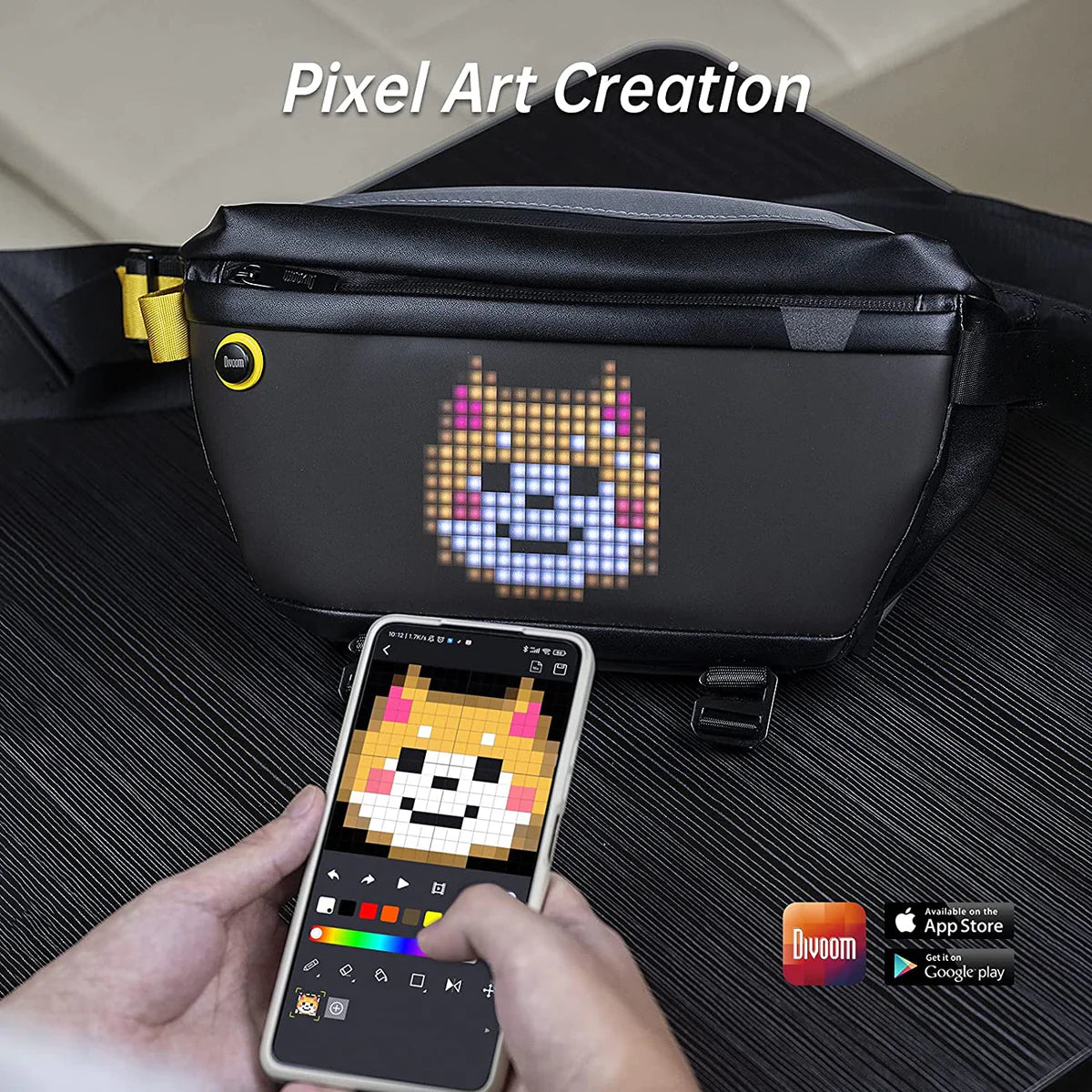 Divoom Umhängetasche Pixel Art LED Daypack