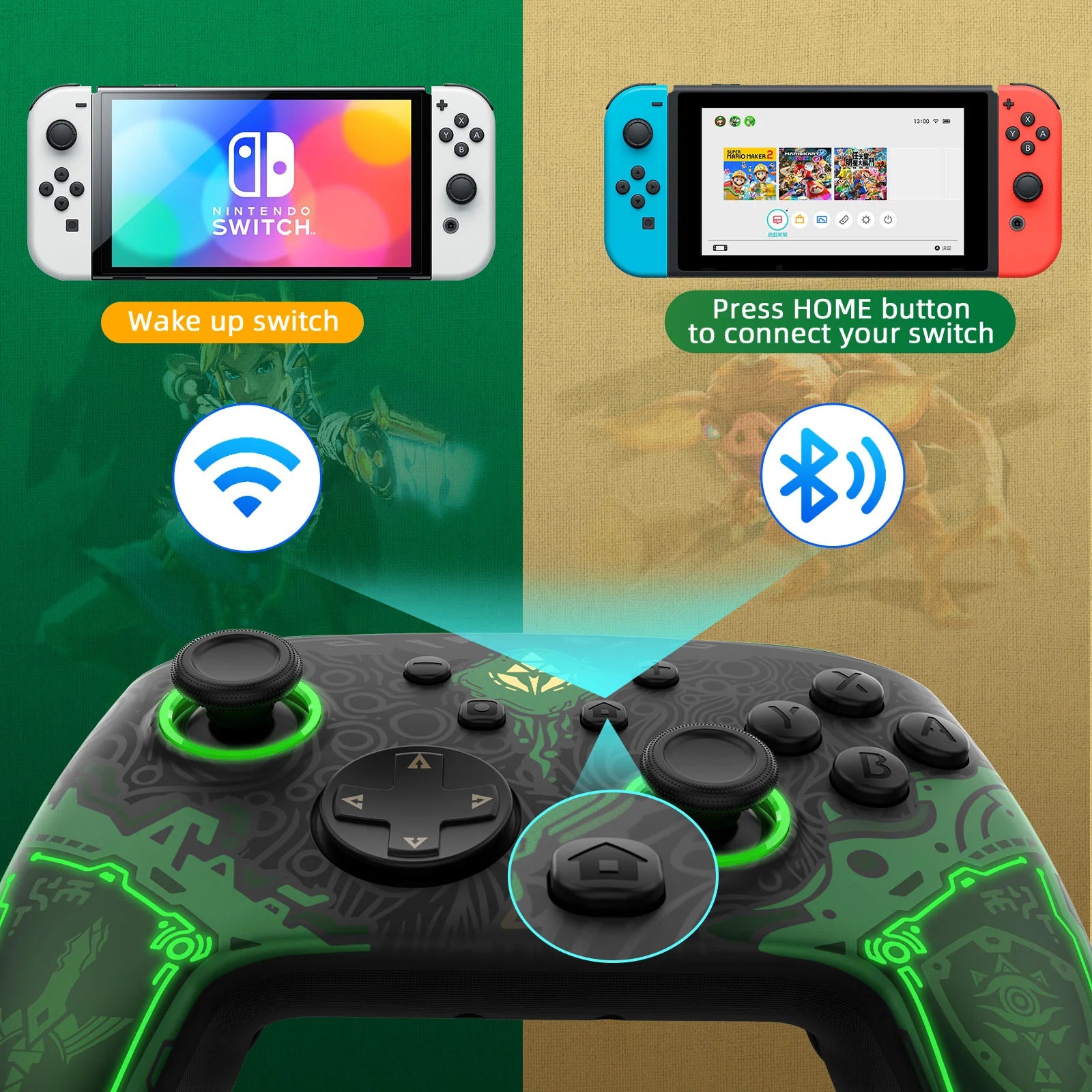 IINE Falcon Zelda Nintendo Switch Pro Controller