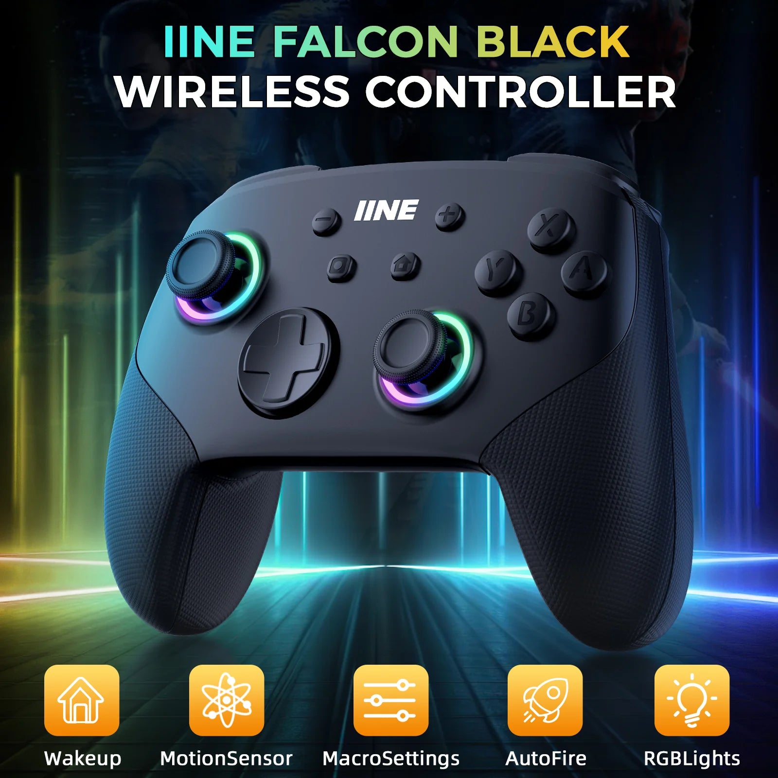 IINE Falcon Black Wireless Nintendo Controller