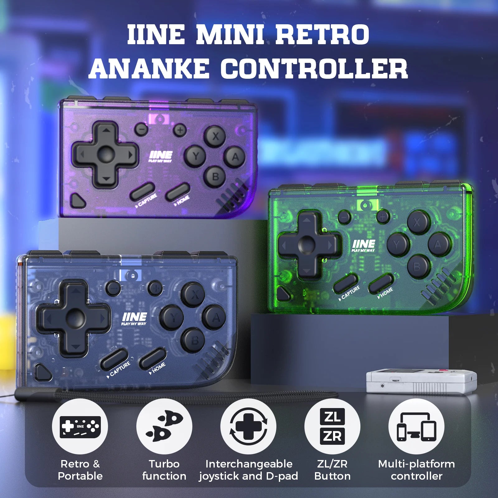 IINE Mini Retro Ananke Controller Schwarz