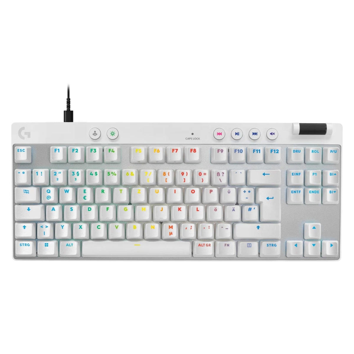 Logitech Gaming-Tastatur PRO X TKL RAPID (CH) Weiss