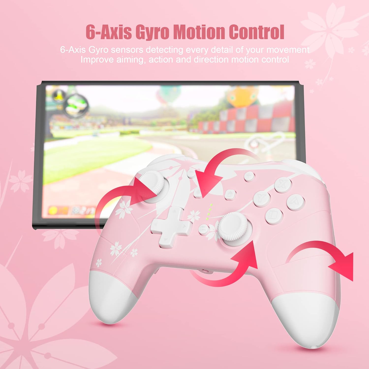 Mytrix Sakura Pink Cherry Wireless Switch Pro Controller
