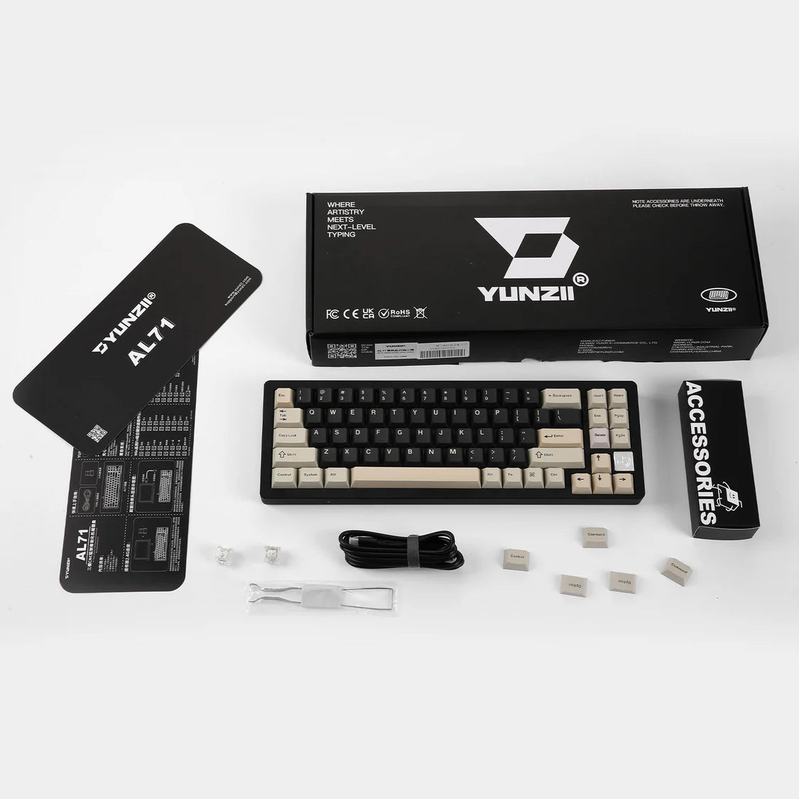 YUNZII AL71 Full Aluminum Mechanical Gaming-Tastatur (Rot)