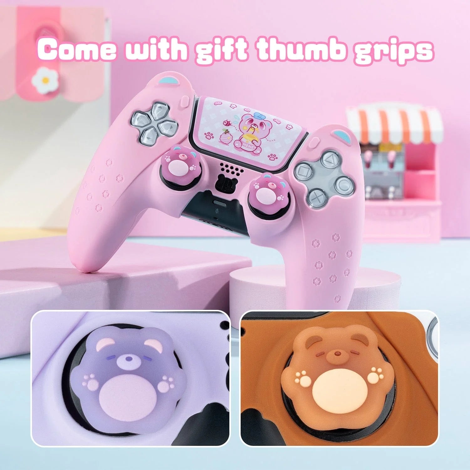 GeekShare "Sugar Bear" PS5 Controller Skin (Pink)